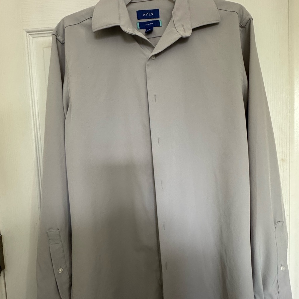 APT 9 Gray Button-Up Shirt